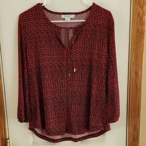 Liz Claiborne Red and Black Women's Petite Top
